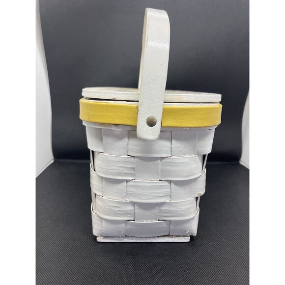 Vintage Unique Painted Purse Picnic Basket Signed Caro Nan Floral See Photos - Picture 12 of 16